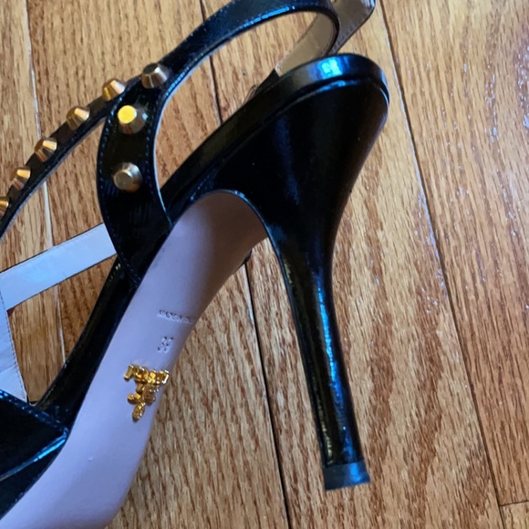 Prada Black studded sandals size 39 - Picture 5 of 12